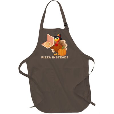 Pizza Instead? Funny Turkey Thanksgiving Full-Length Apron With Pockets