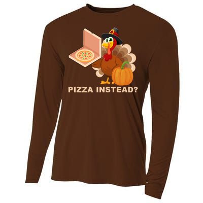 Pizza Instead? Funny Turkey Thanksgiving Cooling Performance Long Sleeve Crew