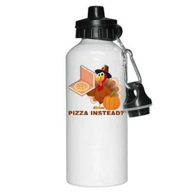 Pizza Instead? Funny Turkey Thanksgiving Aluminum Water Bottle 