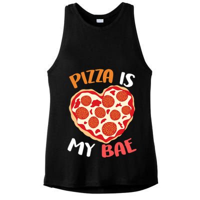 Pizza is My Bae Funny Valentines Day Ladies PosiCharge Tri-Blend Wicking Tank