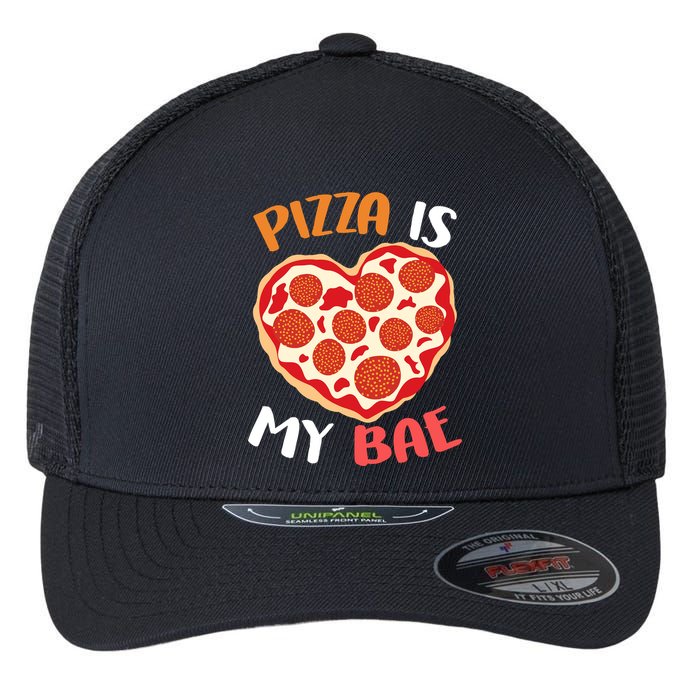 Pizza is My Bae Funny Valentines Day Flexfit Unipanel Trucker Cap