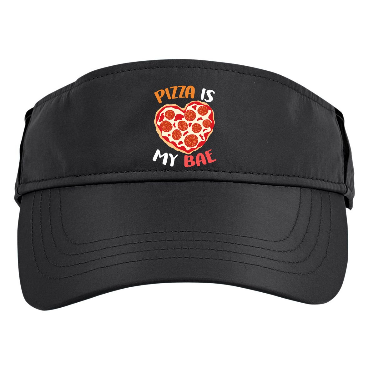 Pizza is My Bae Funny Valentines Day Adult Drive Performance Visor