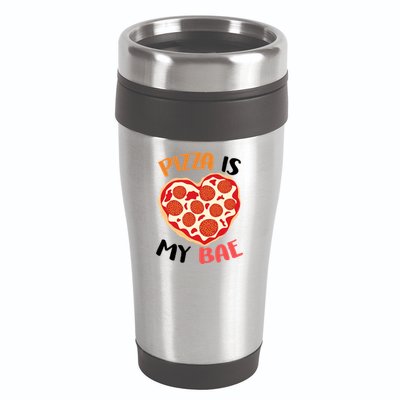 Pizza is My Bae Funny Valentines Day 16oz Travel Tumbler