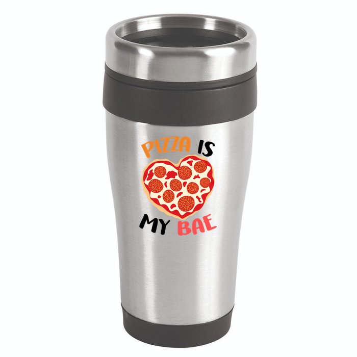 Pizza is My Bae Funny Valentines Day 16oz Travel Tumbler
