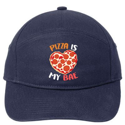 Pizza is My Bae Funny Valentines Day 7-Panel Snapback Hat