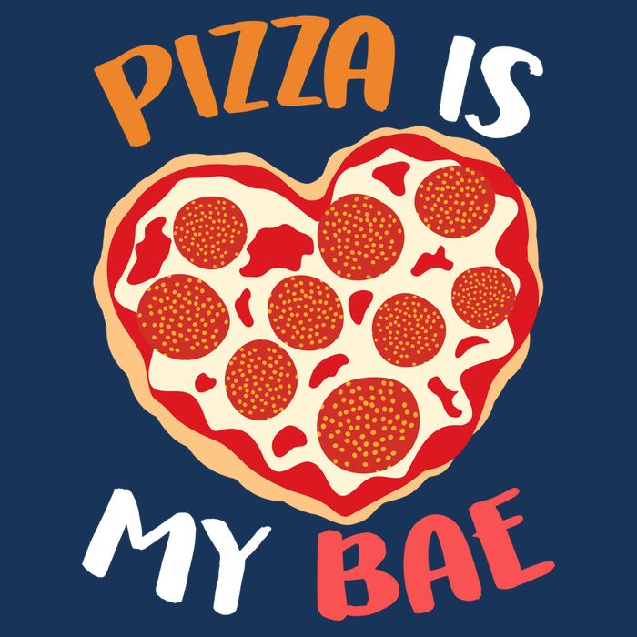 Pizza is My Bae Funny Valentines Day 7-Panel Snapback Hat