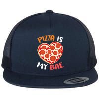 Pizza is My Bae Funny Valentines Day Flat Bill Trucker Hat