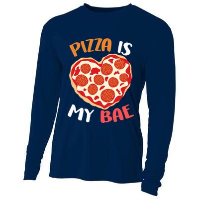 Pizza is My Bae Funny Valentines Day Cooling Performance Long Sleeve Crew