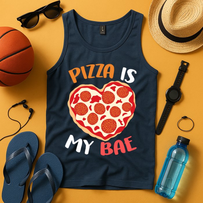 Pizza is My Bae Funny Valentines Day Tank Top