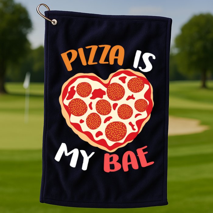 Pizza is My Bae Funny Valentines Day Golf Towel