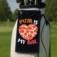 Pizza is My Bae Funny Valentines Day Golf Towel