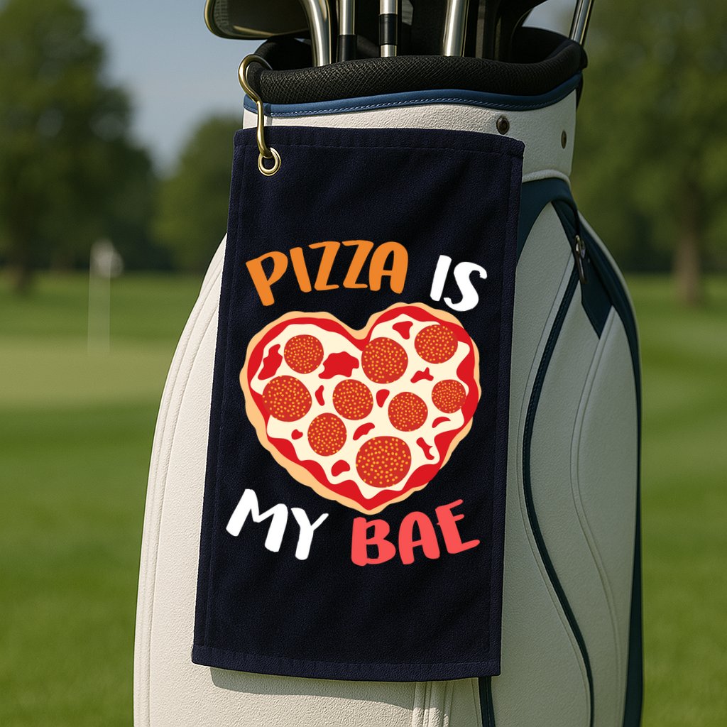 Pizza is My Bae Funny Valentines Day Golf Towel