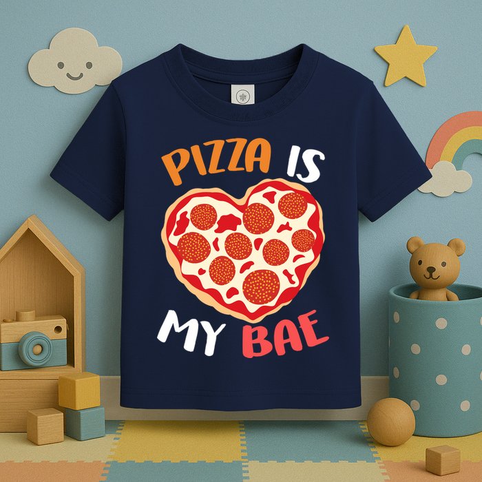 Pizza is My Bae Funny Valentines Day Toddler T-Shirt