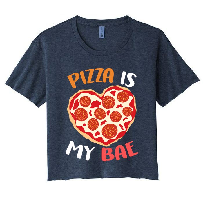 Pizza is My Bae Funny Valentines Day Crop Top