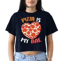 Pizza is My Bae Funny Valentines Day Crop Top
