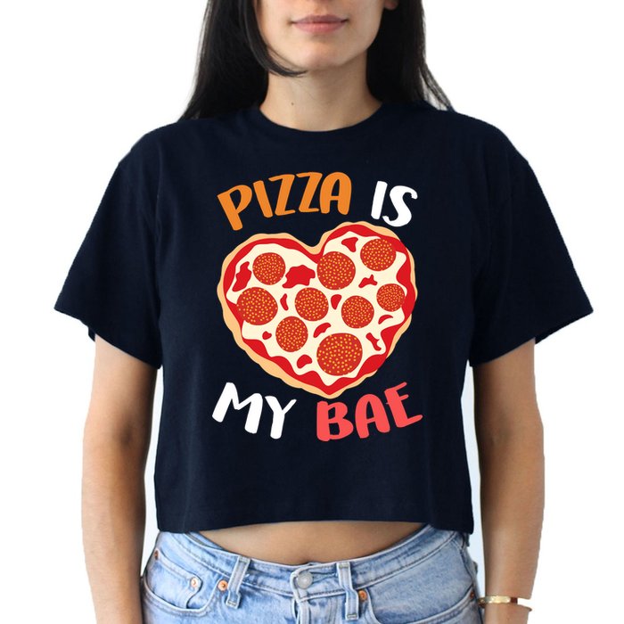 Pizza is My Bae Funny Valentines Day Crop Top