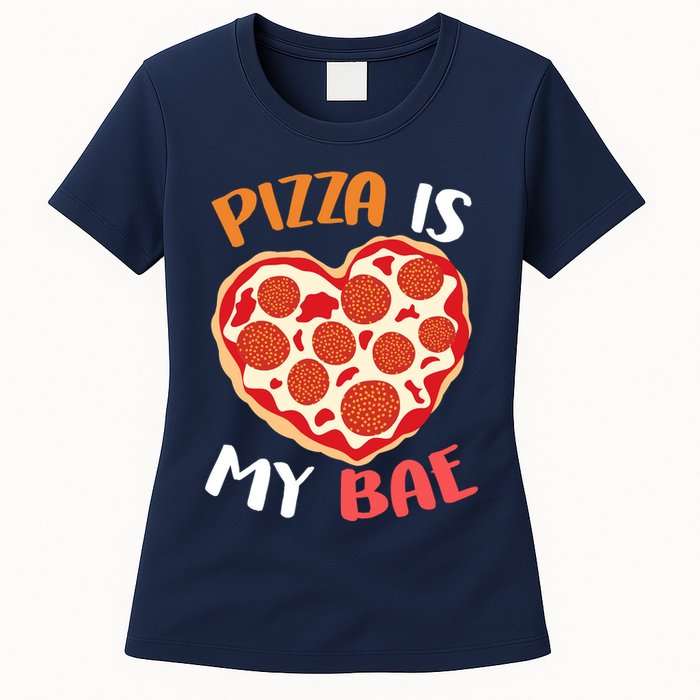 Pizza is My Bae Funny Valentines Day Womens T-Shirt