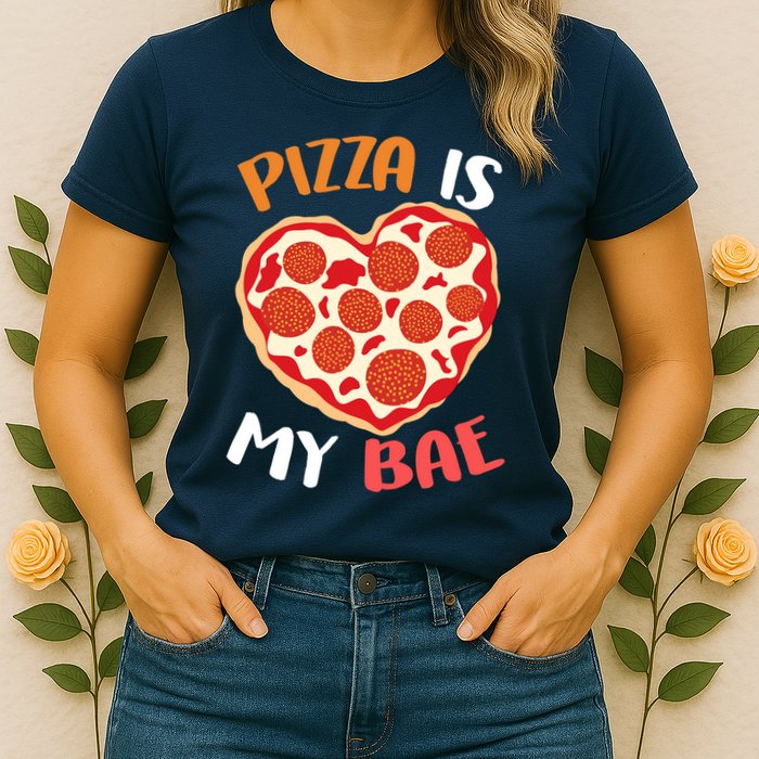 Pizza is My Bae Funny Valentines Day Womens T-Shirt