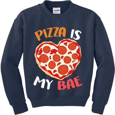 Pizza is My Bae Funny Valentines Day Kids Sweatshirt