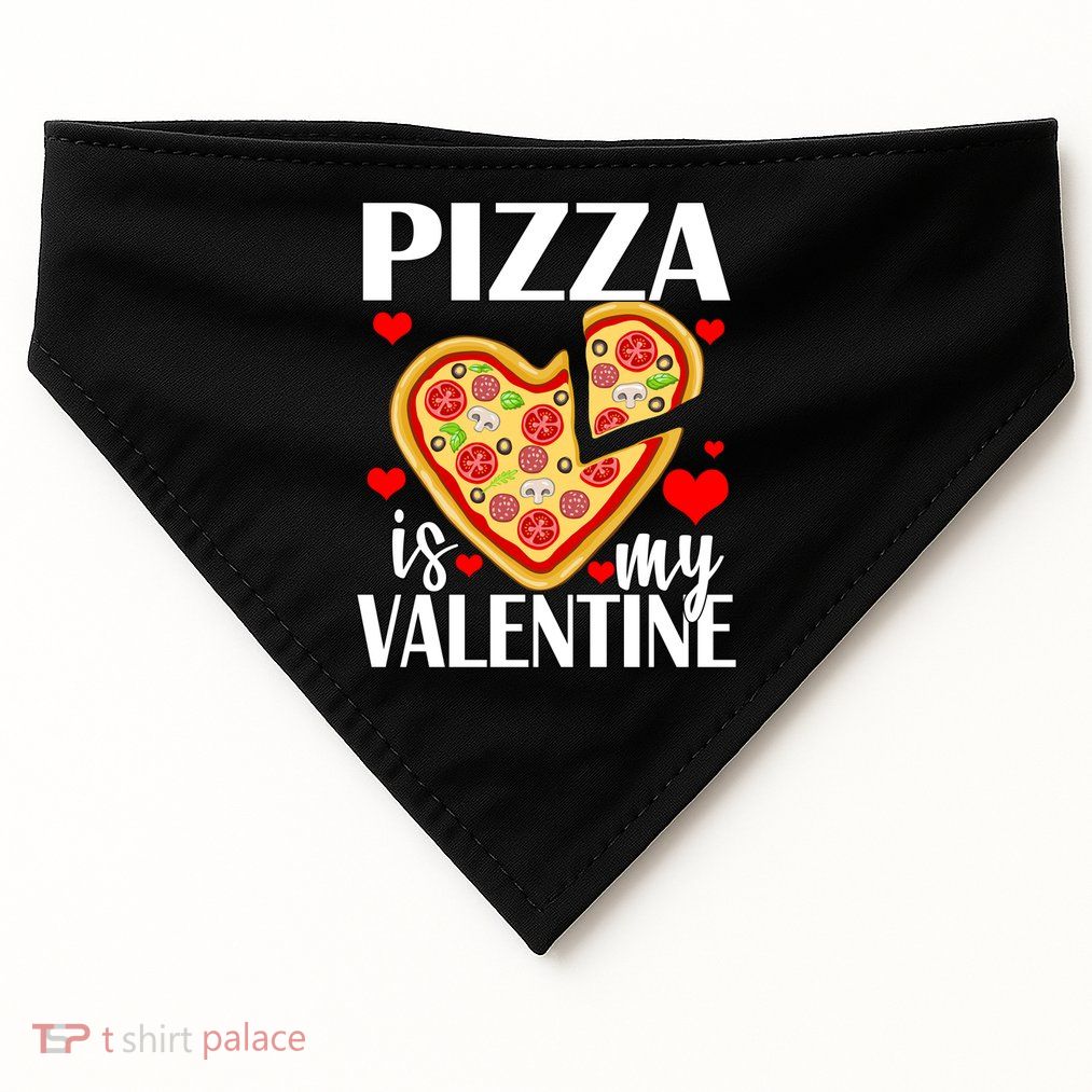 Pizza Is My Valentine USA-Made Doggie Bandana
