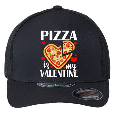 Pizza Is My Valentine Flexfit Unipanel Trucker Cap