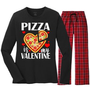 Pizza Is My Valentine Women's Long Sleeve Flannel Pajama Set 