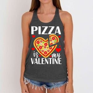 Pizza Is My Valentine Women's Knotted Racerback Tank