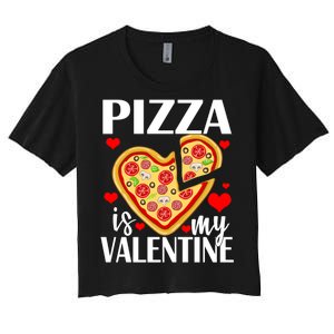 Pizza Is My Valentine Women's Crop Top Tee