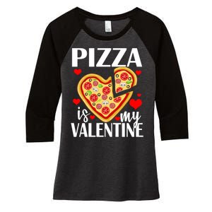 Pizza Is My Valentine Women's Tri-Blend 3/4-Sleeve Raglan Shirt