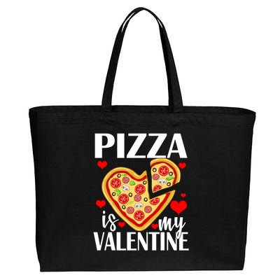 Pizza Is My Valentine Cotton Canvas Jumbo Tote