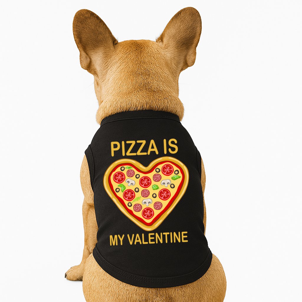 Pizza Is My Valentine Funny Pizza Lover Doggie Tank