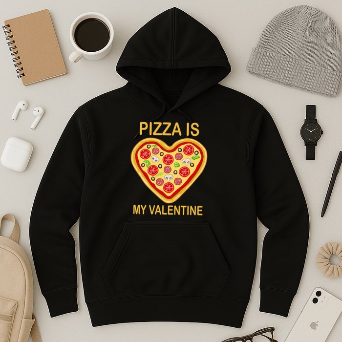 Pizza Is My Valentine Funny Pizza Lover Hoodie