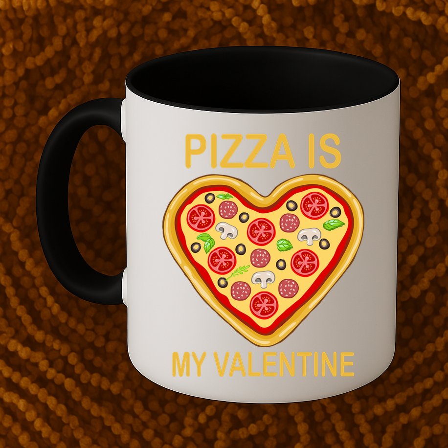 Pizza Is My Valentine Funny Pizza Lover Mug