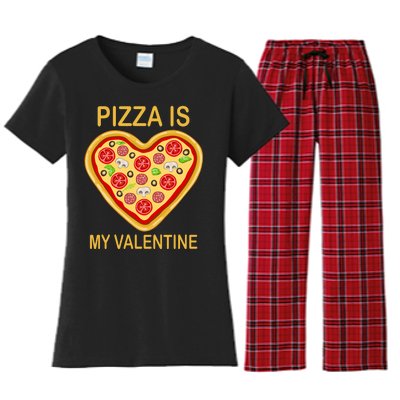 Pizza Is My Valentine Funny Pizza Lover Women's Flannel Pajama Set