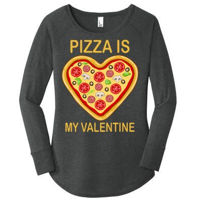 Pizza Is My Valentine Funny Pizza Lover Women's Perfect Tri Tunic Long Sleeve Shirt