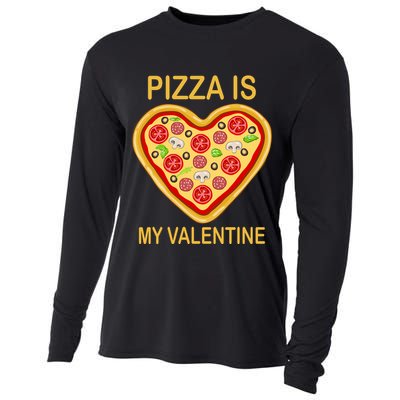 Pizza Is My Valentine Funny Pizza Lover Cooling Performance Long Sleeve Crew