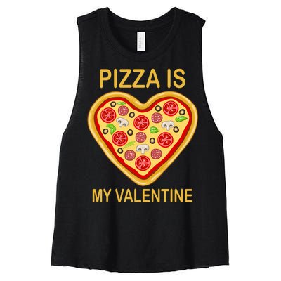 Pizza Is My Valentine Funny Pizza Lover Women's Racerback Cropped Tank