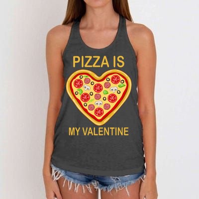 Pizza Is My Valentine Funny Pizza Lover Women's Knotted Racerback Tank