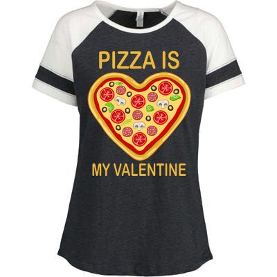 Pizza Is My Valentine Funny Pizza Lover Enza Ladies Jersey Colorblock Tee