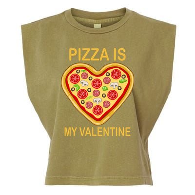 Pizza Is My Valentine Funny Pizza Lover Garment-Dyed Women's Muscle Tee