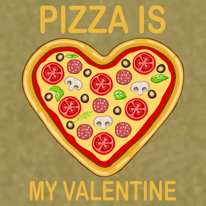 Pizza Is My Valentine Funny Pizza Lover Garment-Dyed Women's Muscle Tee