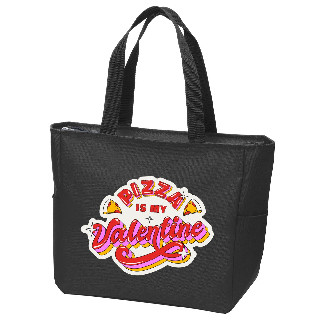 Pizza Is My Valentine Funny Valentine's Day Love Zip Tote Bag