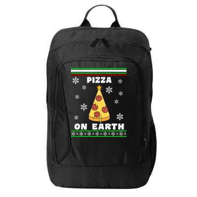 Pizza On Earth Ugly Christmas City Backpack