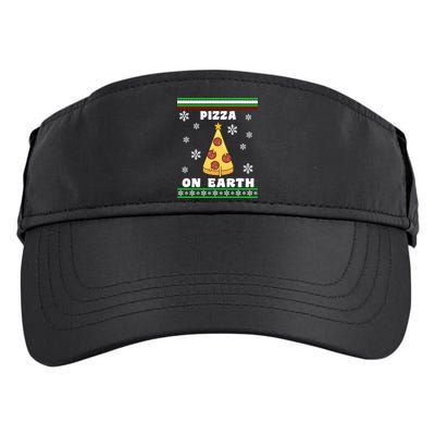 Pizza On Earth Ugly Christmas Adult Drive Performance Visor