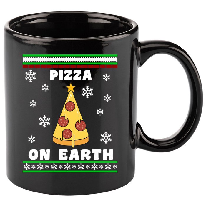 Pizza On Earth Ugly Christmas 11oz C Handle Ceramic Mug