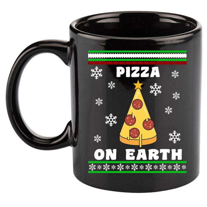 Pizza On Earth Ugly Christmas 11oz C Handle Ceramic Mug
