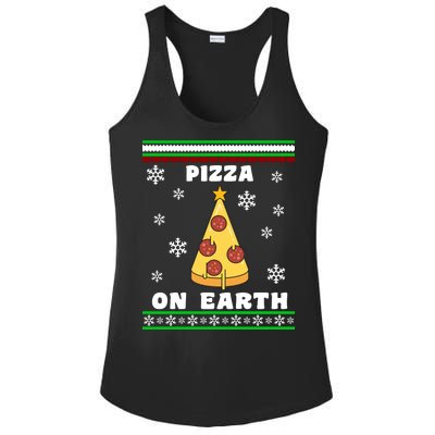 Pizza On Earth Ugly Christmas Ladies PosiCharge Competitor Racerback Tank