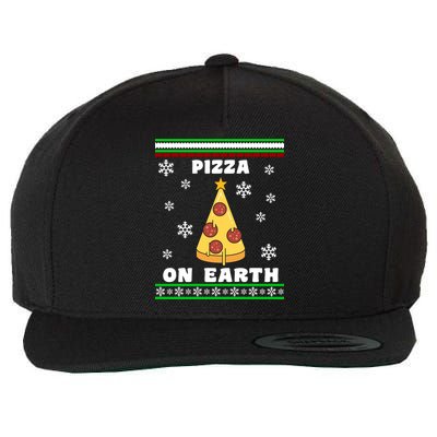 Pizza On Earth Ugly Christmas Wool Snapback Cap