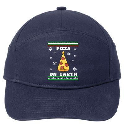 Pizza On Earth Ugly Christmas 7-Panel Snapback Hat