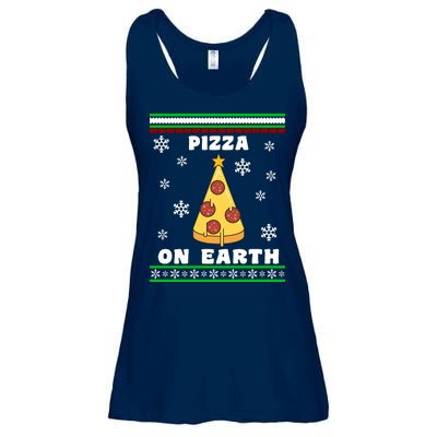 Pizza On Earth Ugly Christmas Ladies Essential Flowy Tank